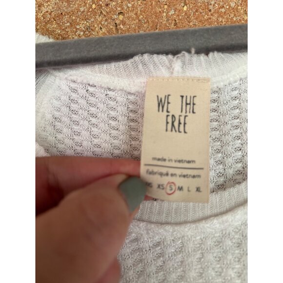 Free People We The Free Catalina Thermal Light V-Neck Shirt Oatmeal Womens S - Picture 4 of 11